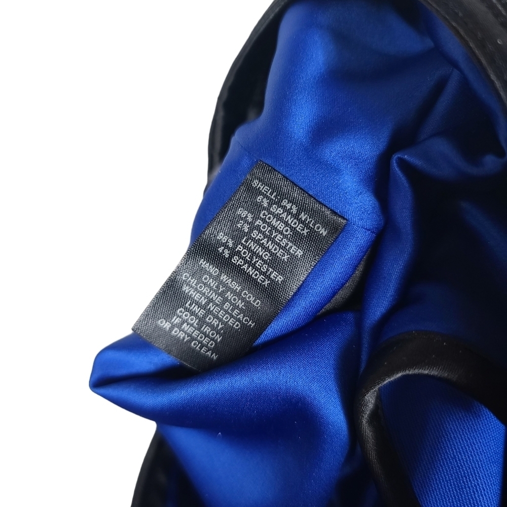 NWT White House Black Market Sapphire & Black Square Neck Back Zip Dress 12 - Picture 9 of 9